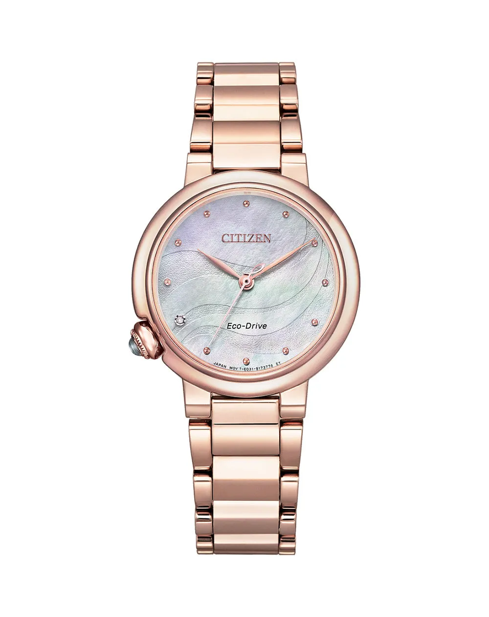 Citizen Mother Of Pearl Rose Gold Dress Women's Watch EM0912-84Y