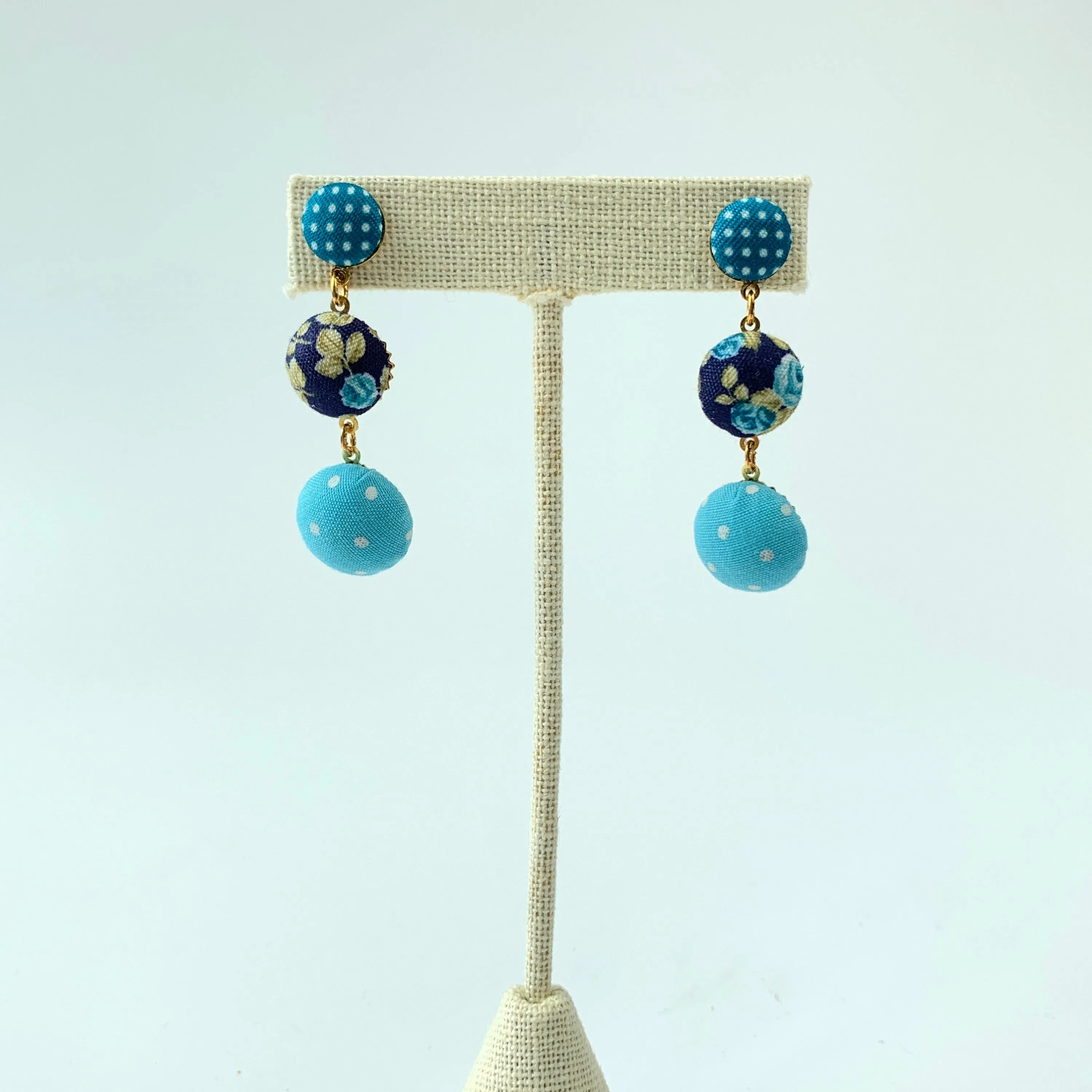 Cute As A Button Earrings in Cornflower Blue