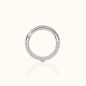 Daith CZ Clicker Titanium Hinged Hoop Earring