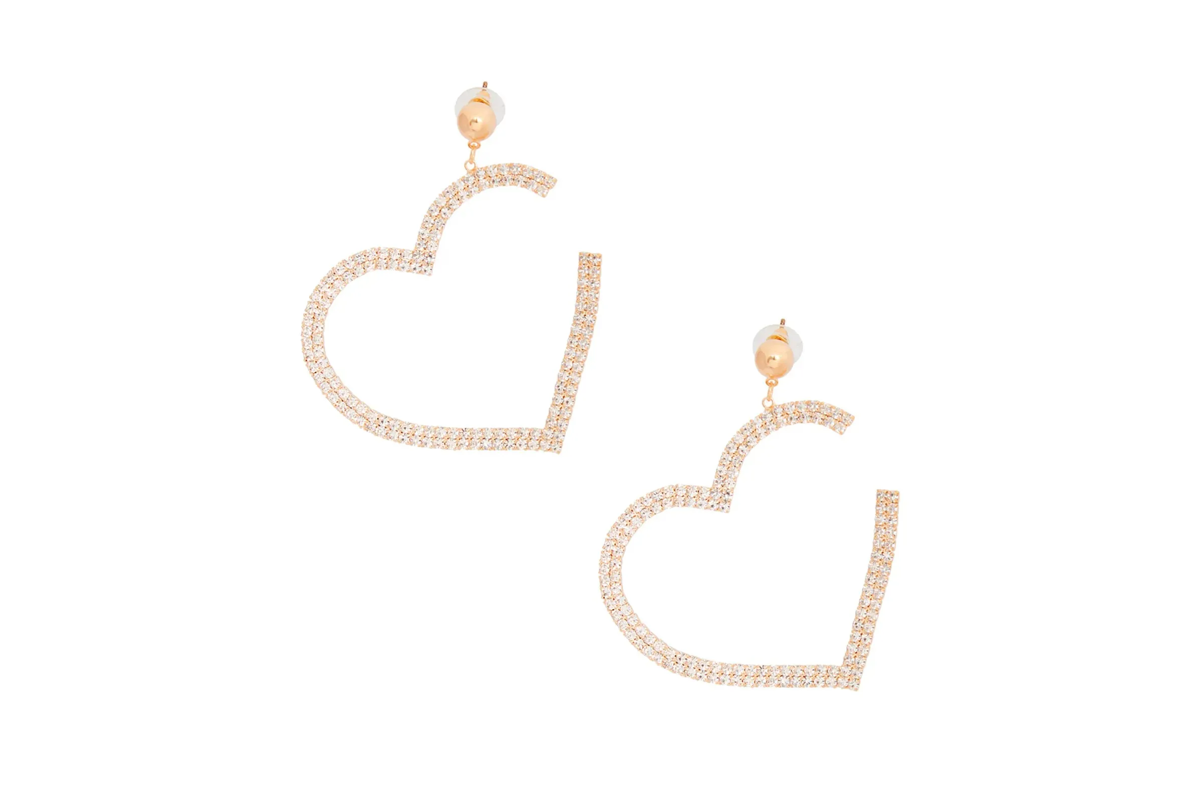 Dangle Med Pave Open Heart Earrings for Women