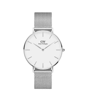 Daniel Wellington Petite 36 Sterling Silver & White Watch