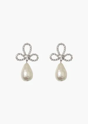 Devina Earrings -- Crystal Pearl