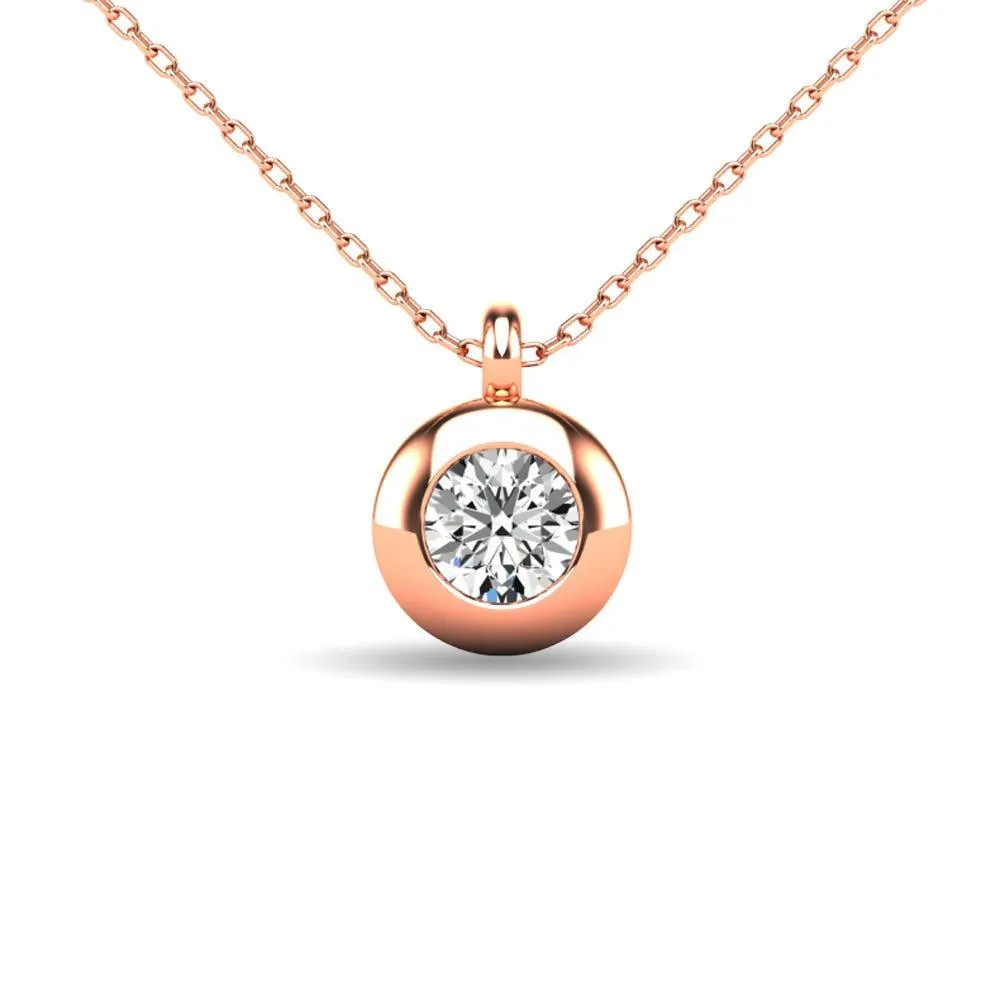 Diamond 1/10 ct tw Bezel Set Pendant in 10K Rose Gold