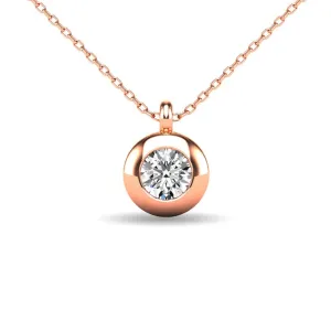 Diamond 1/10 ct tw Bezel Set Pendant in 10K Rose Gold