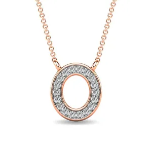 Diamond 1/20 Ct.Tw. Letter O Pendant in 10K Rose Gold