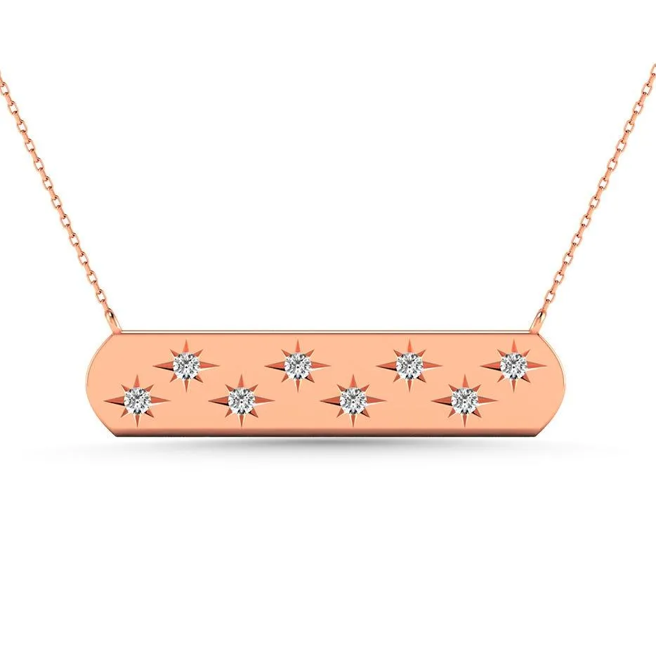 Diamond 1/8 Ct.Tw. Bar Necklace in 10K Rose Gold