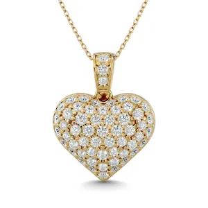 Diamond 2 ct tw Heart Pendant in 10K Yellow Gold