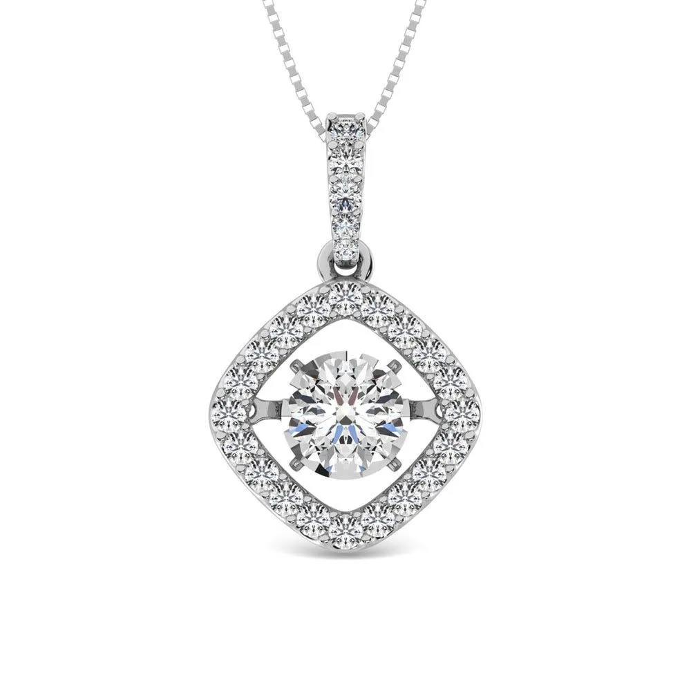 Diamond 2 Ct.Tw. Square Shape Shimmering Pendant in 14K White Gold