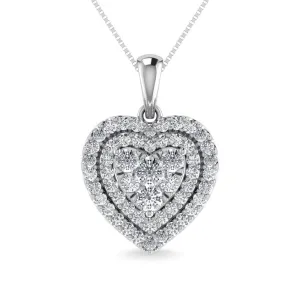 Diamond 3/4 Ct.Tw. Heart Pendant in 10K White Gold