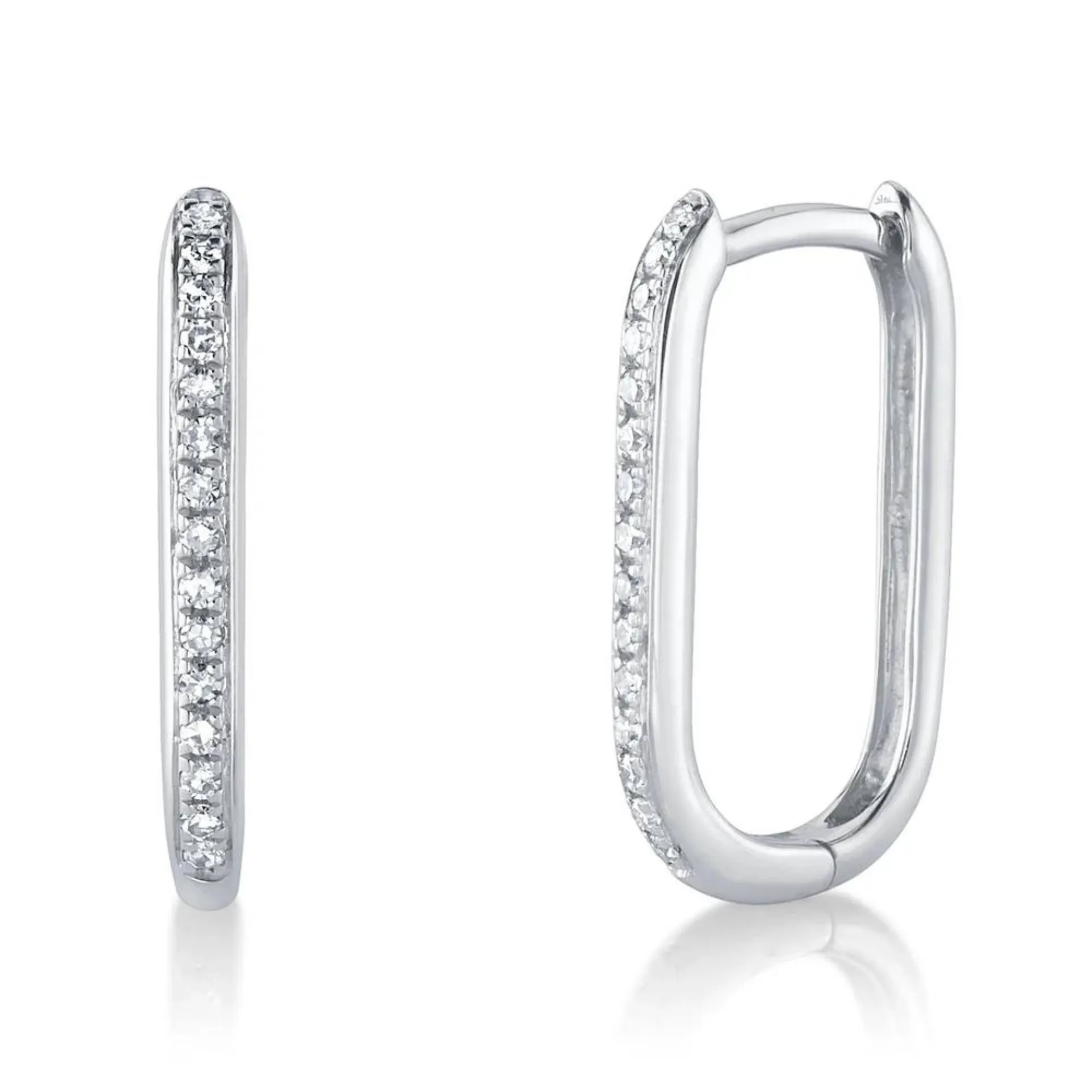 DIAMOND OVAL HOOP EARRING