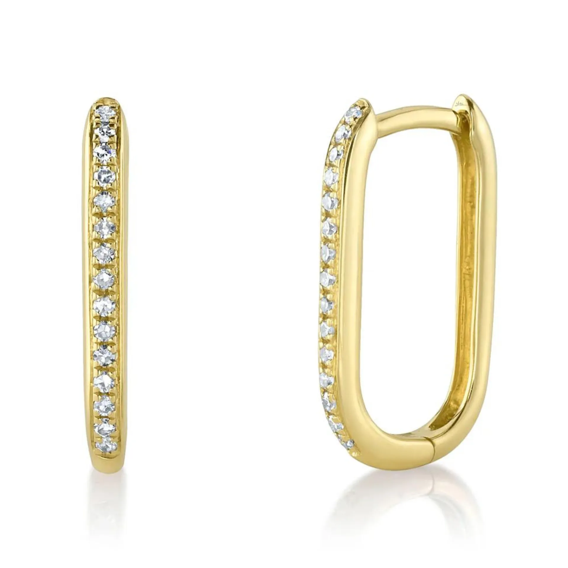 DIAMOND OVAL HOOP EARRING