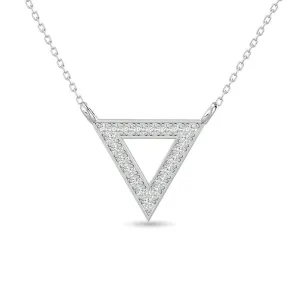 Diamond Tringle Pendant 1/10 ct tw in 10K White Gold