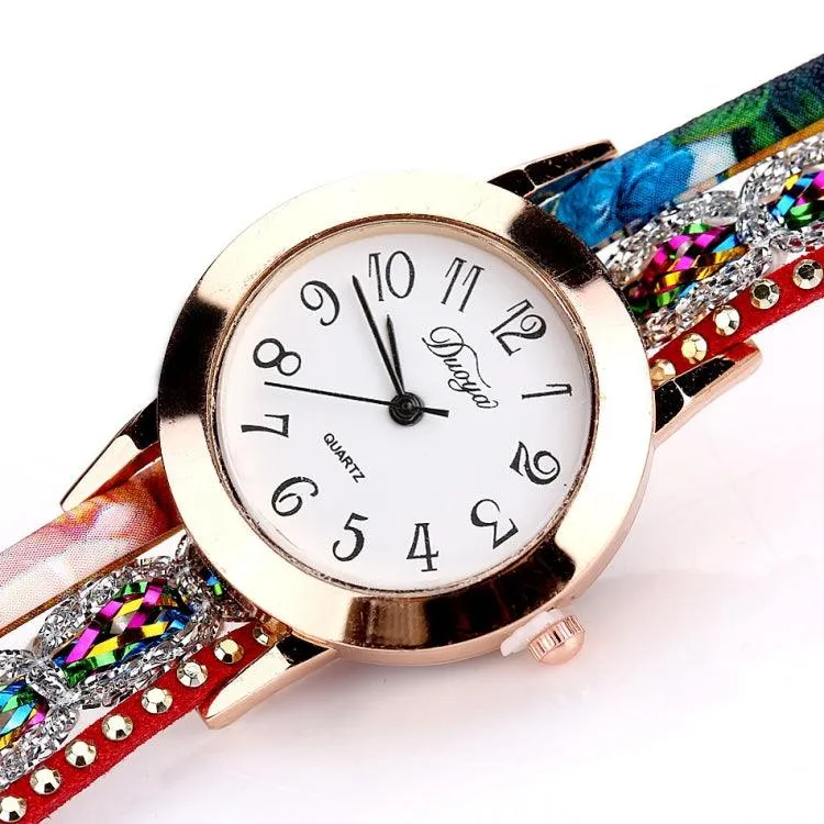 Douya D048 Ethnic-Inspired Round Quartz Bracelet Watch