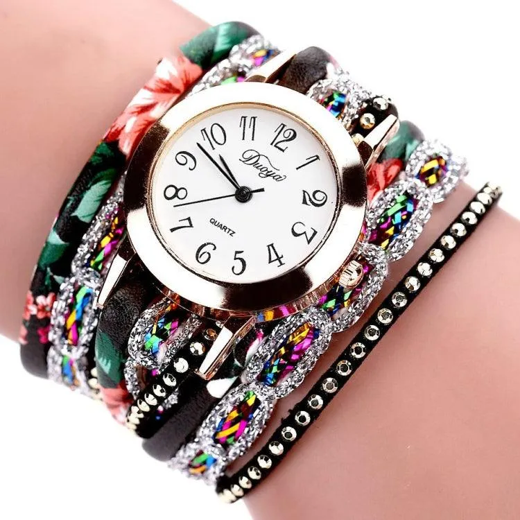 Douya D048 Ethnic-Inspired Round Quartz Bracelet Watch