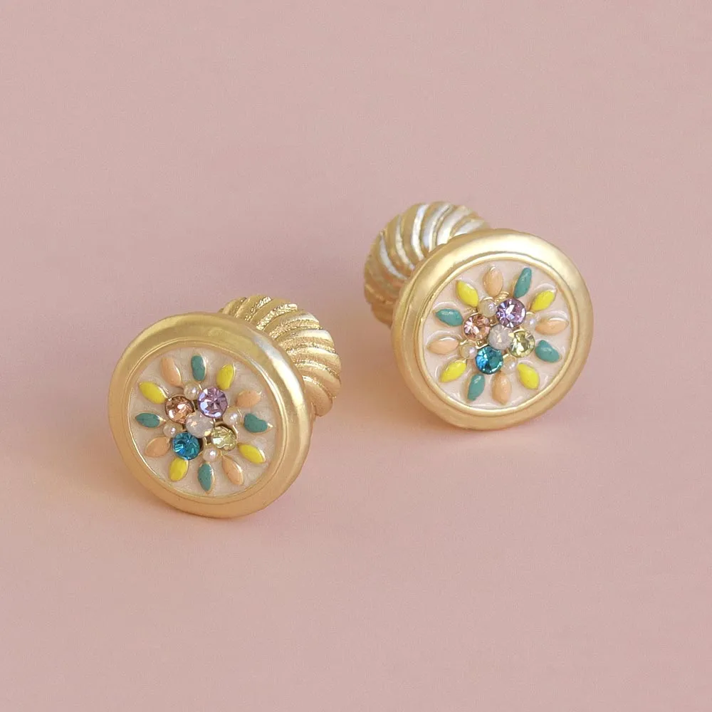 Dresser Knob Stud Earrings