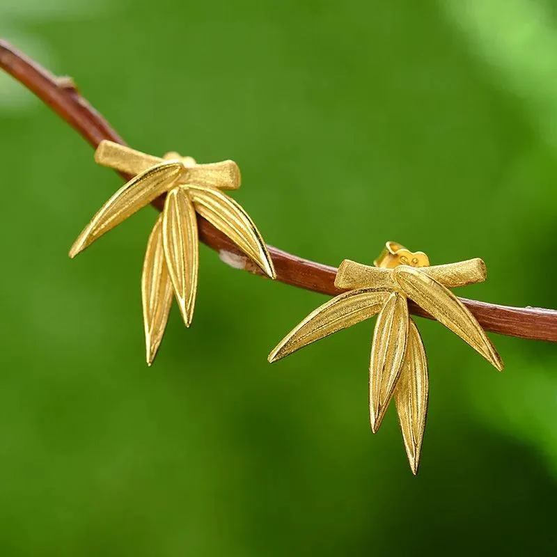 Earrings Charm Jewelry - Bamboo Leaves - LFJA0114