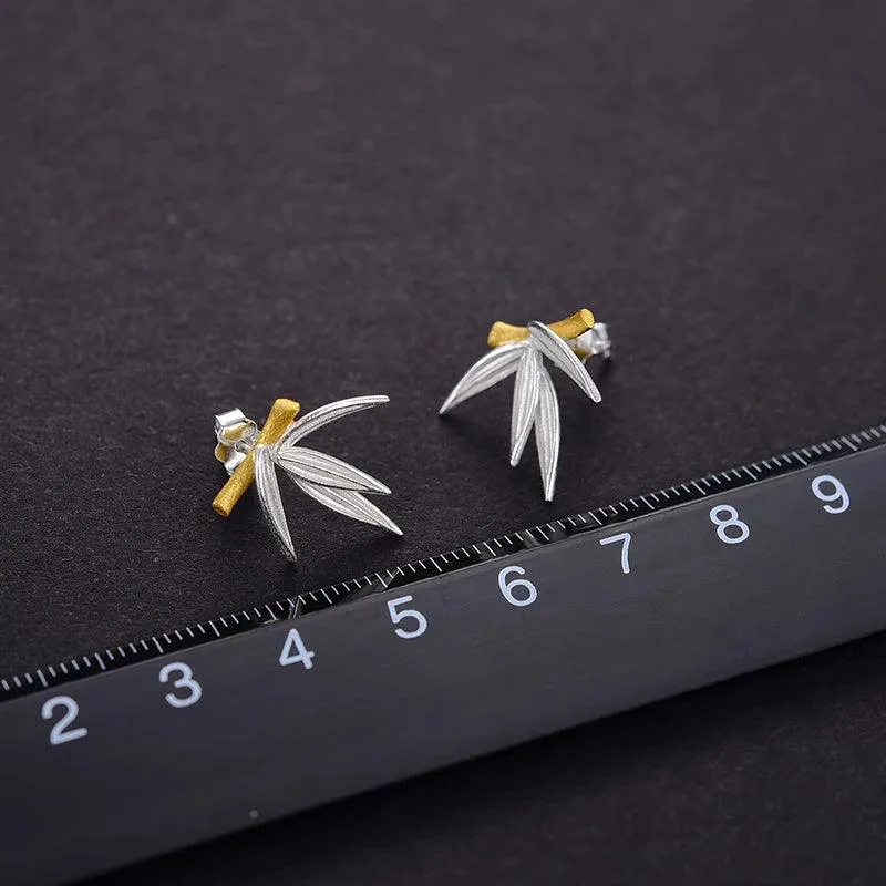 Earrings Charm Jewelry - Bamboo Leaves - LFJA0114