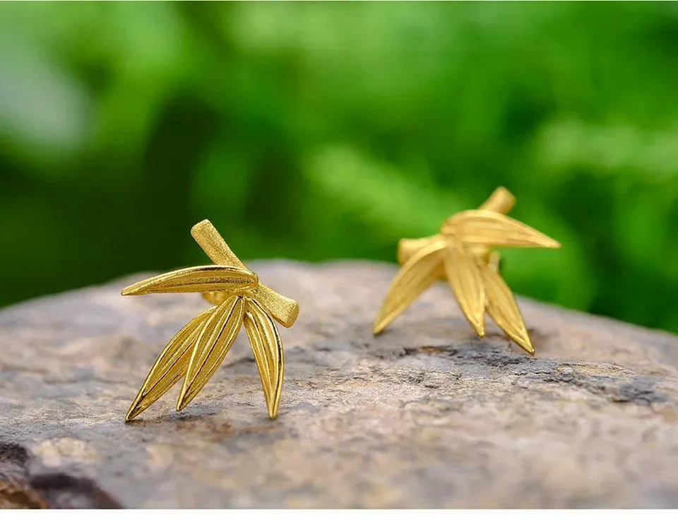 Earrings Charm Jewelry - Bamboo Leaves - LFJA0114