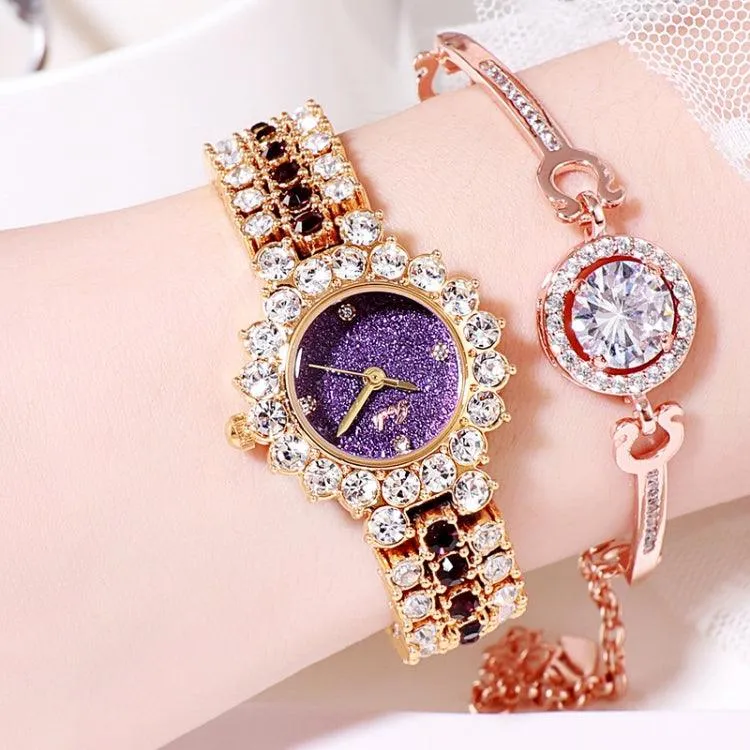 Elegant Women's Quartz Diamond-Studded Bracelet Watch by Gedi 52004