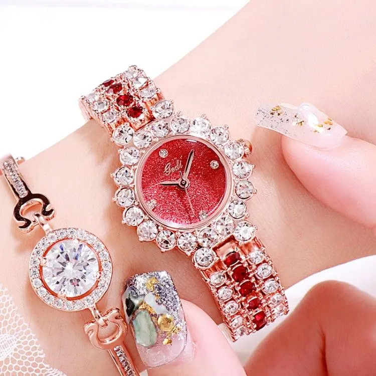 Elegant Women's Quartz Diamond-Studded Bracelet Watch by Gedi 52004