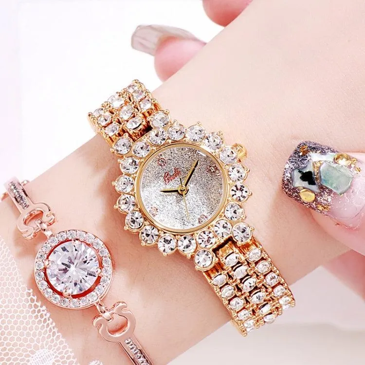 Elegant Women's Quartz Diamond-Studded Bracelet Watch by Gedi 52004