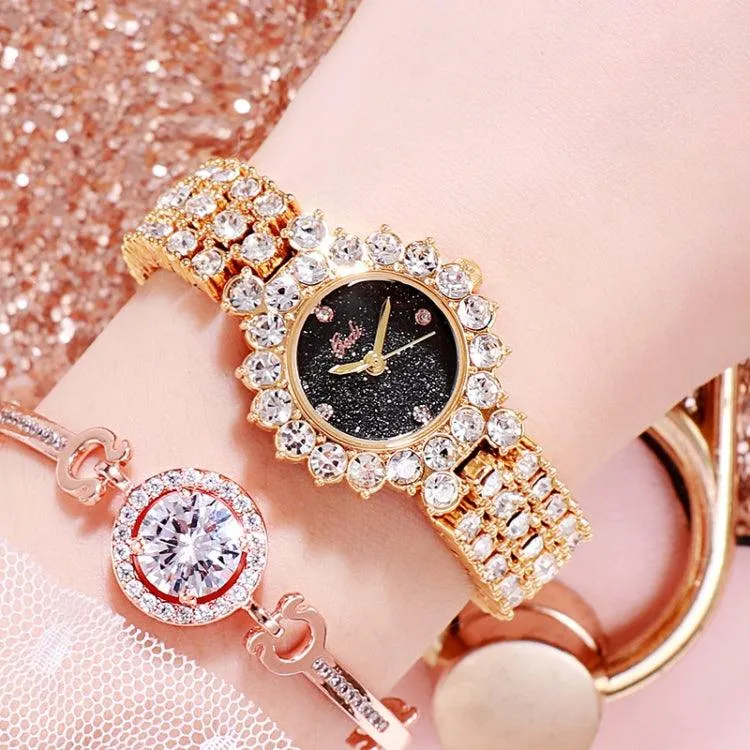 Elegant Women's Quartz Diamond-Studded Bracelet Watch by Gedi 52004