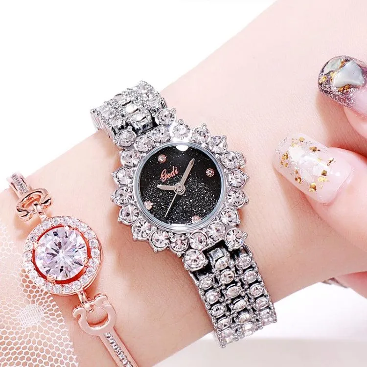 Elegant Women's Quartz Diamond-Studded Bracelet Watch by Gedi 52004