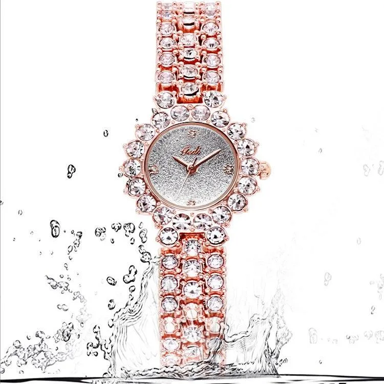 Elegant Women's Quartz Diamond-Studded Bracelet Watch by Gedi 52004