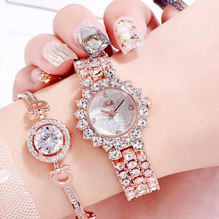 Elegant Women's Quartz Diamond-Studded Bracelet Watch by Gedi 52004