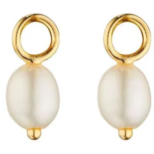 Elements Gold Assembled Fresh Water Pearl Earrings Charms - Yellow Gold