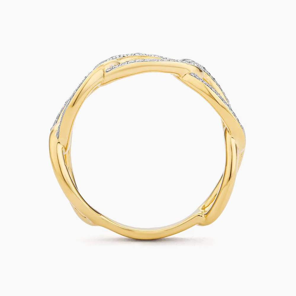 Ella Stein Triple Link Statement Ring in Gold - Size 6