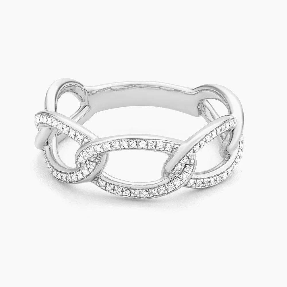 Ella Stein Triple Link Statement Ring in Sterling Silver - Size 5