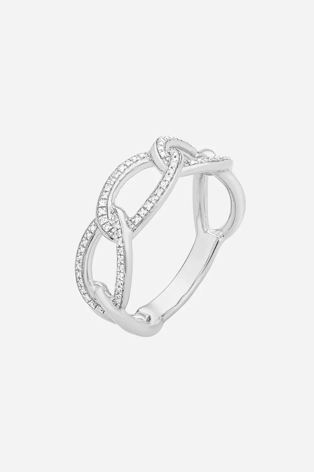 Ella Stein Triple Link Statement Ring in Sterling Silver - Size 5