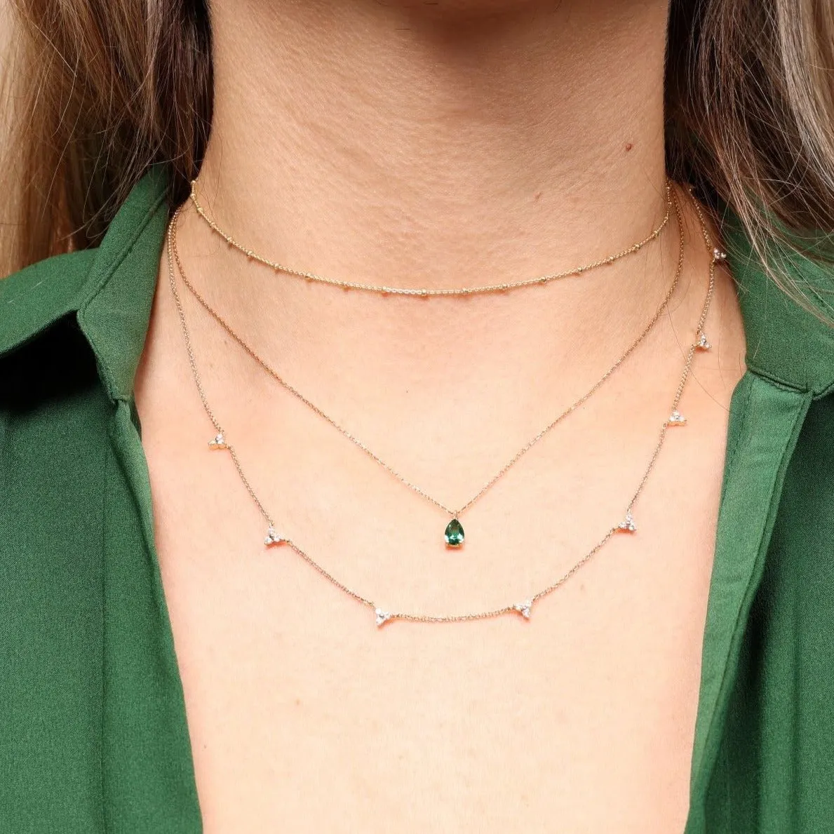 Emerald Teardrop Pendant Necklace