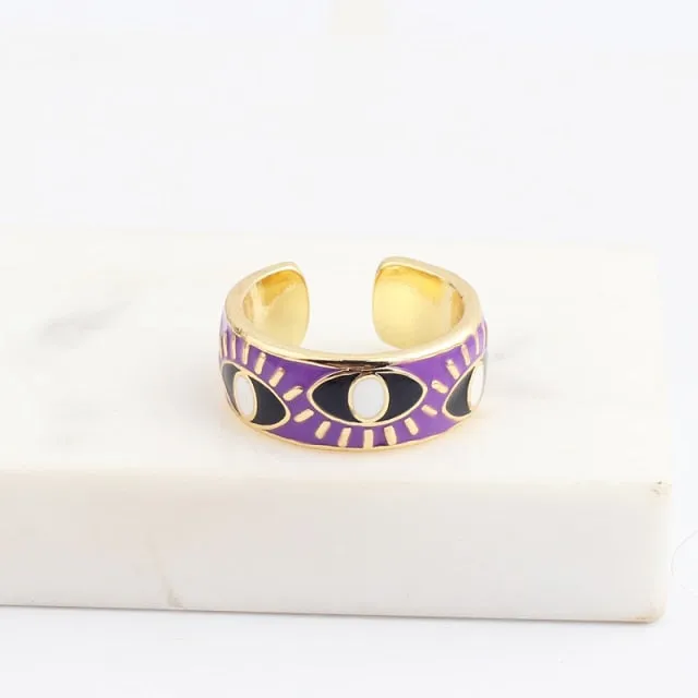 Enamel Engrave Cute friendship ring