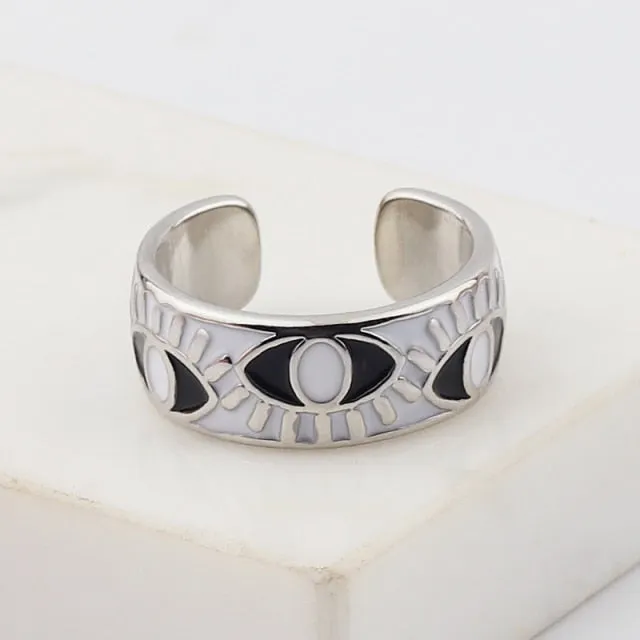 Enamel Engrave Cute friendship ring