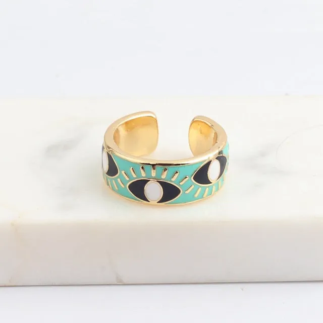 Enamel Engrave Cute friendship ring