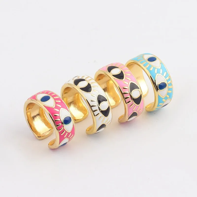 Enamel Engrave Cute friendship ring