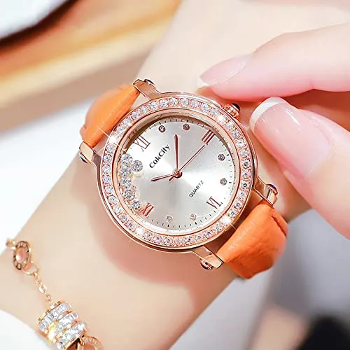 Fashion Quartzf Women Dress Crystal Large Face Watch