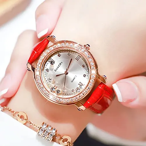 Fashion Quartzf Women Dress Crystal Large Face Watch