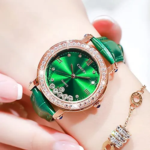 Fashion Quartzf Women Dress Crystal Large Face Watch