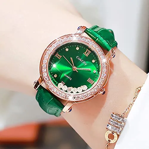 Fashion Quartzf Women Dress Crystal Large Face Watch