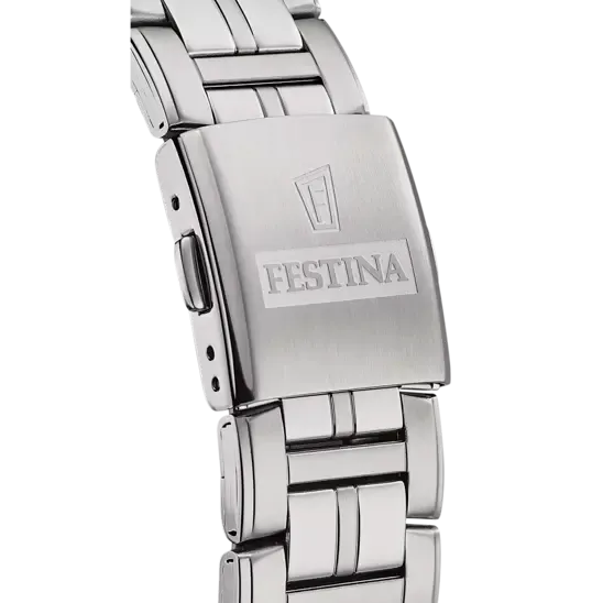 Festina F20445/3 Men's Multifunctional Watch with Black Dial and Stainless Steel Band