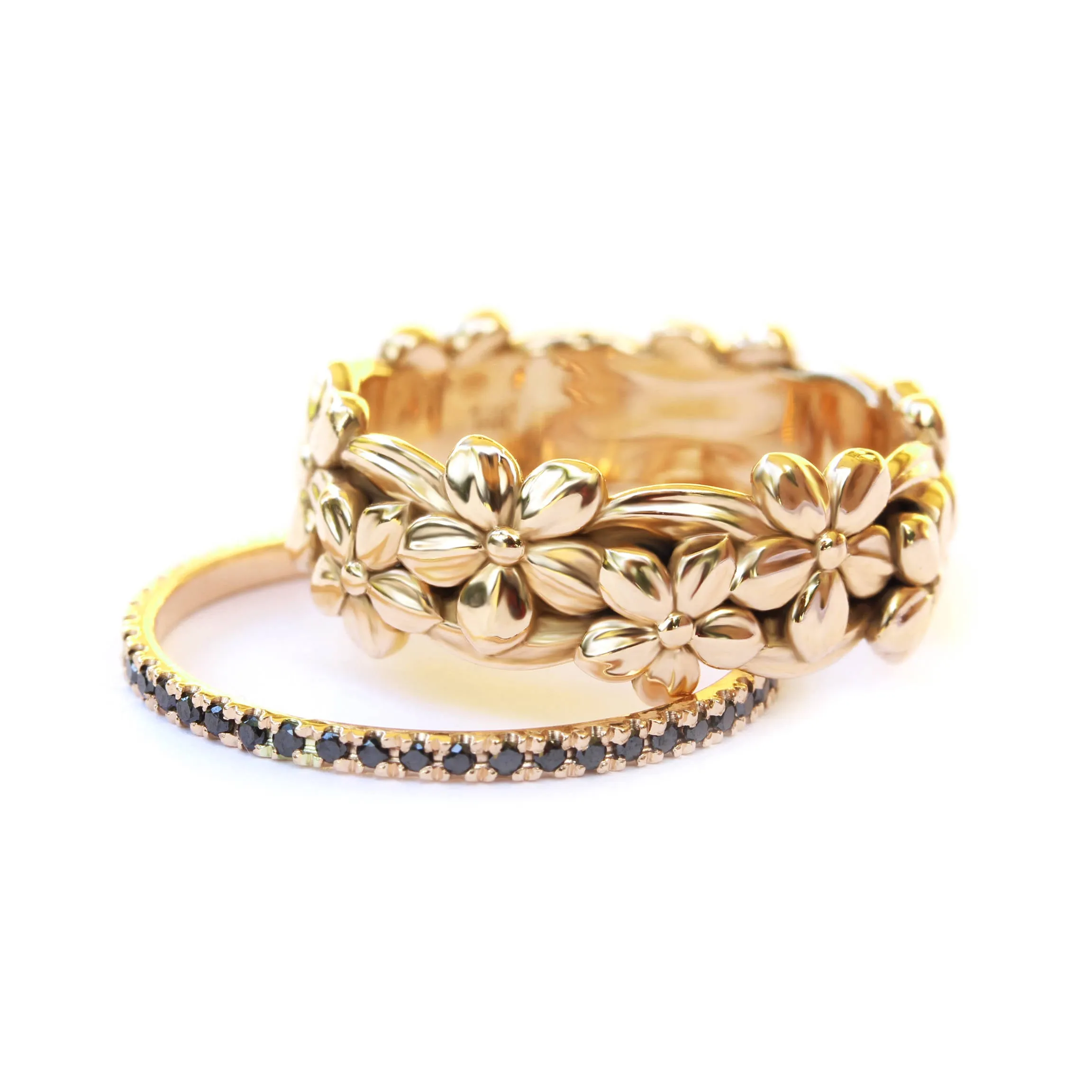 Floral Jungle Gold Wedding Band