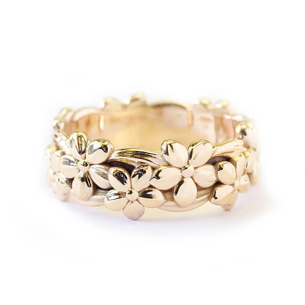 Floral Jungle Gold Wedding Band