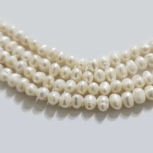 Freshwater Real Pearl Sold Per line in size Approximately 5~6mm and length about  14 Inches Long