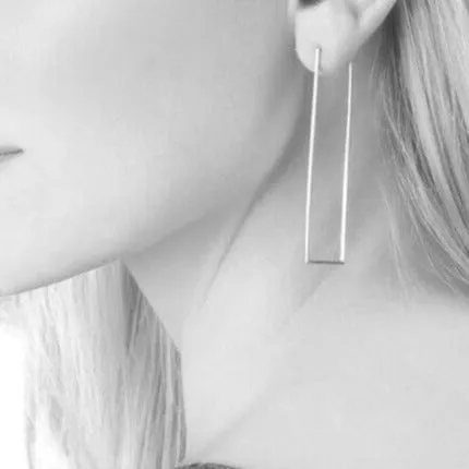 Geometric Rectangle Hoop Earrings