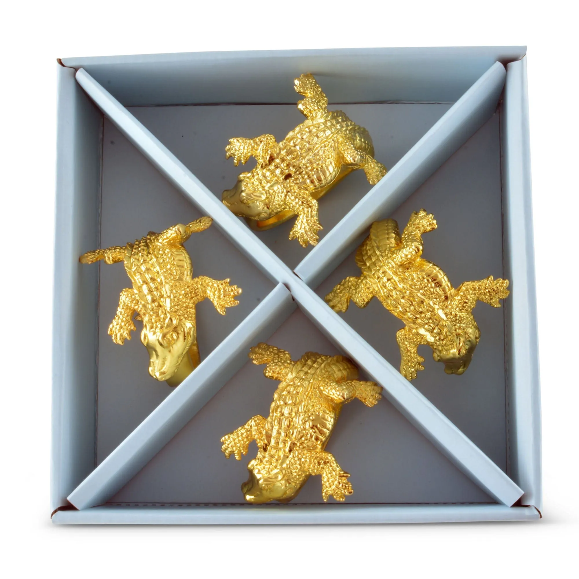 Gold Alligator Napkin Rings