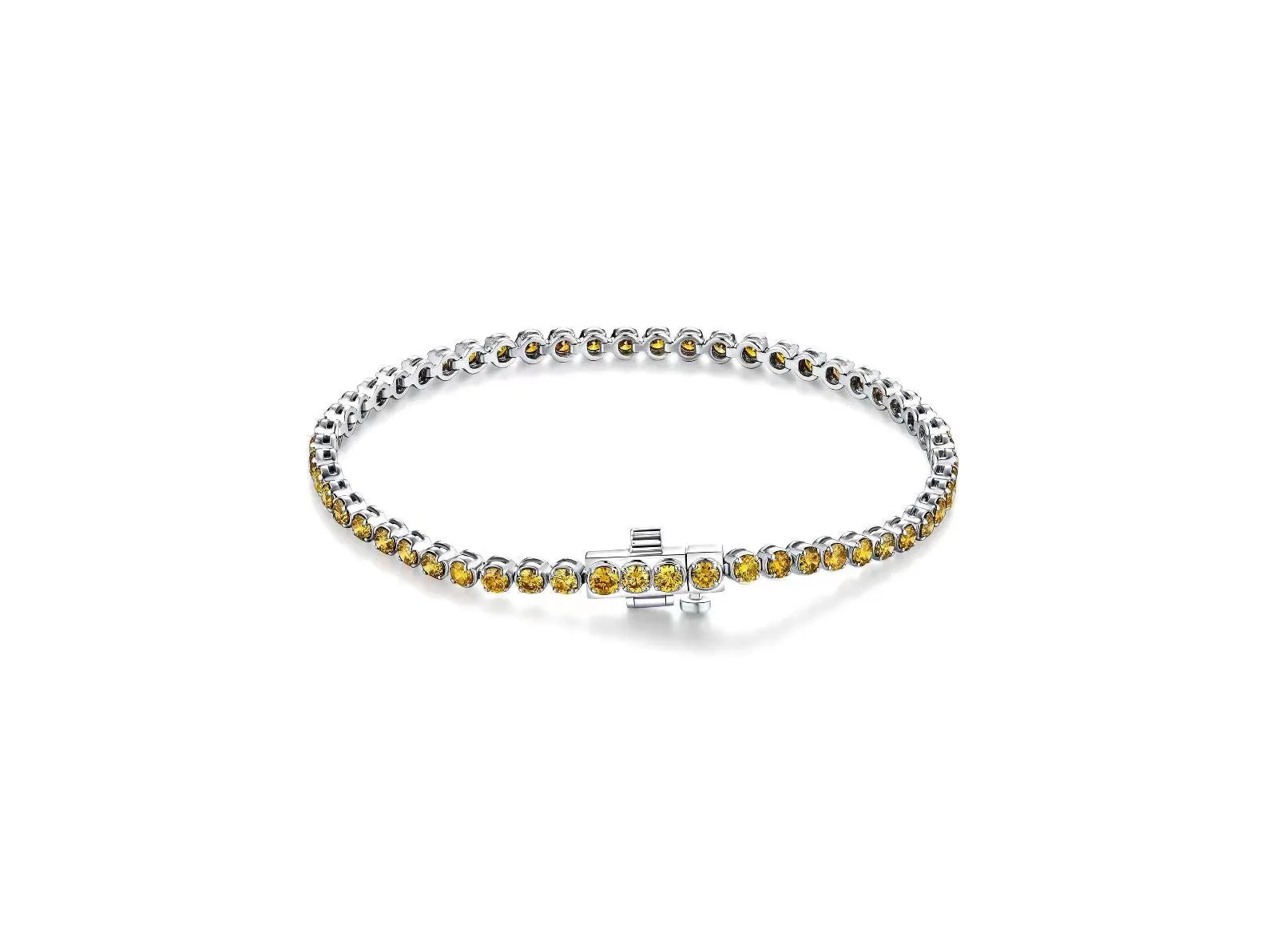 Golden Yellow Diamond Tennis Bracelet