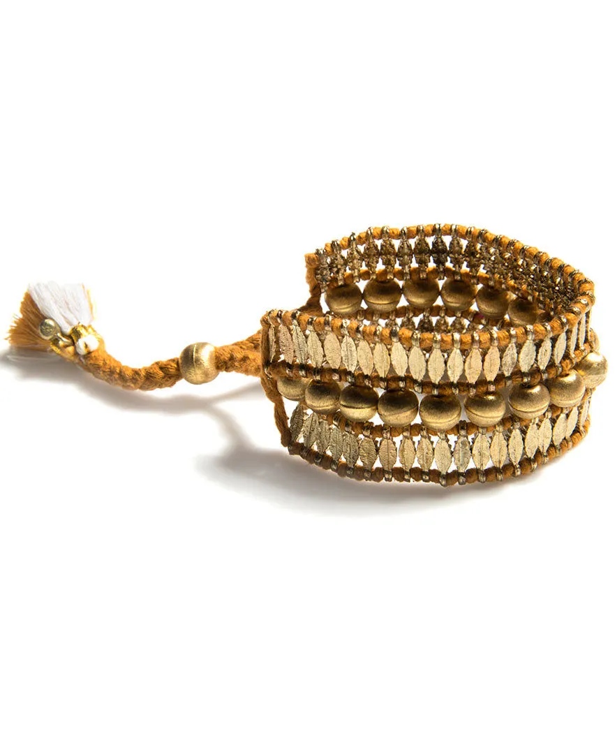 Good as Gold Woven Brass Bracelet, India